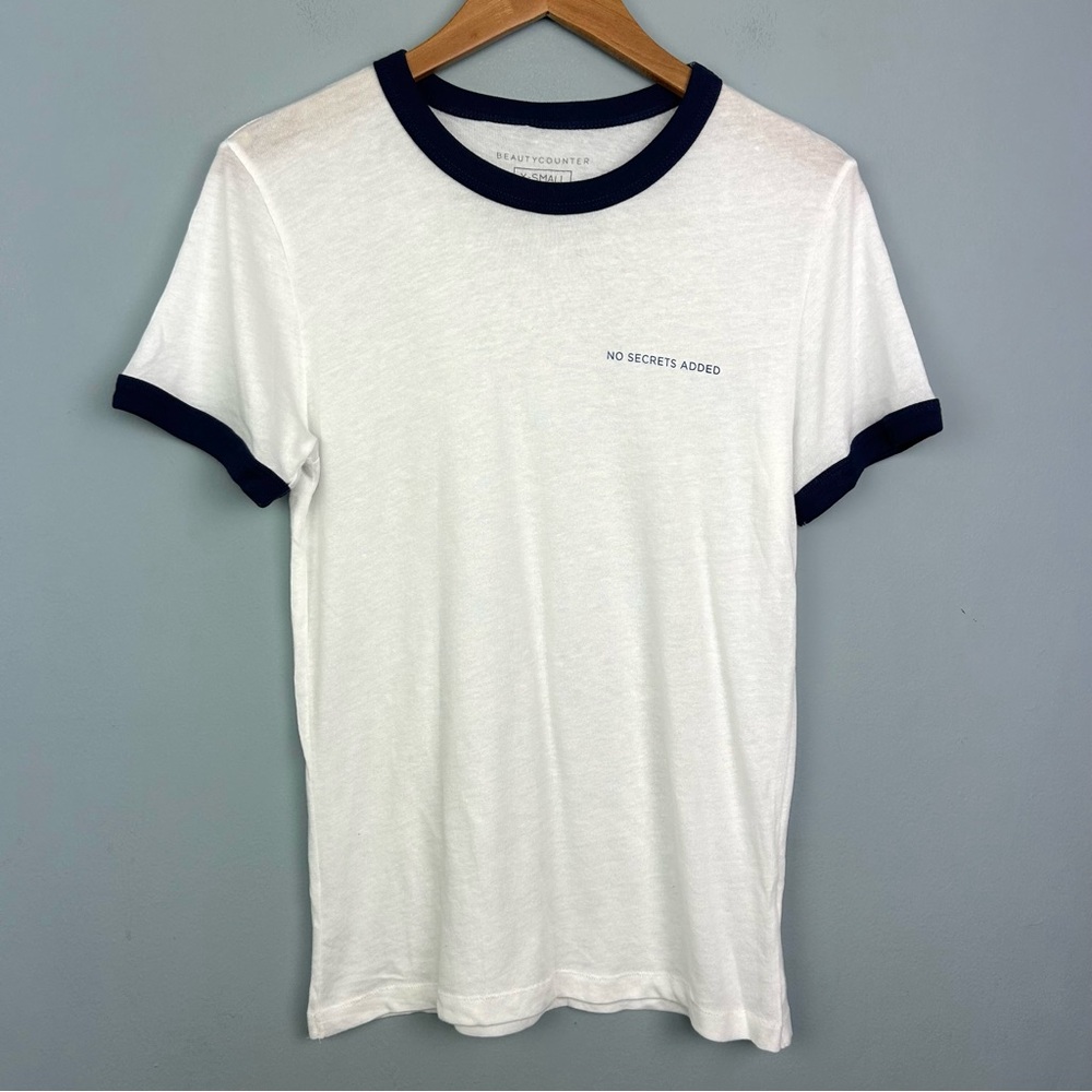Beauty counter no secret added White and blue women’s T-Shirt size Xsmall